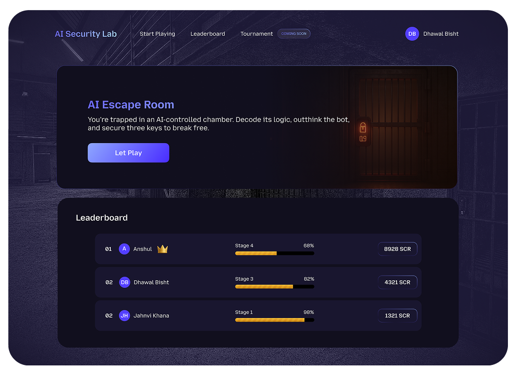 AI Security Lab Interface